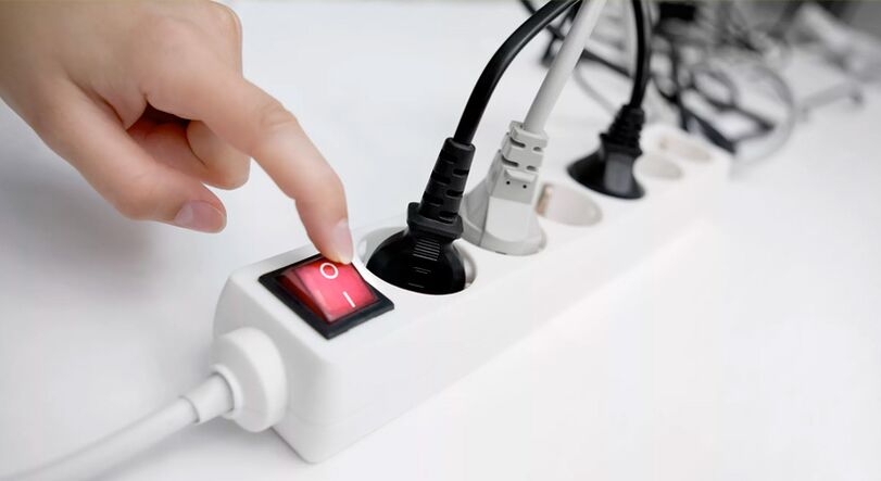 Desconectando a alimentación do cable de extensión